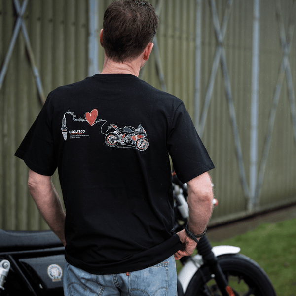 Black Motorcycle Heart 'Love is Uggly' T-Shirt