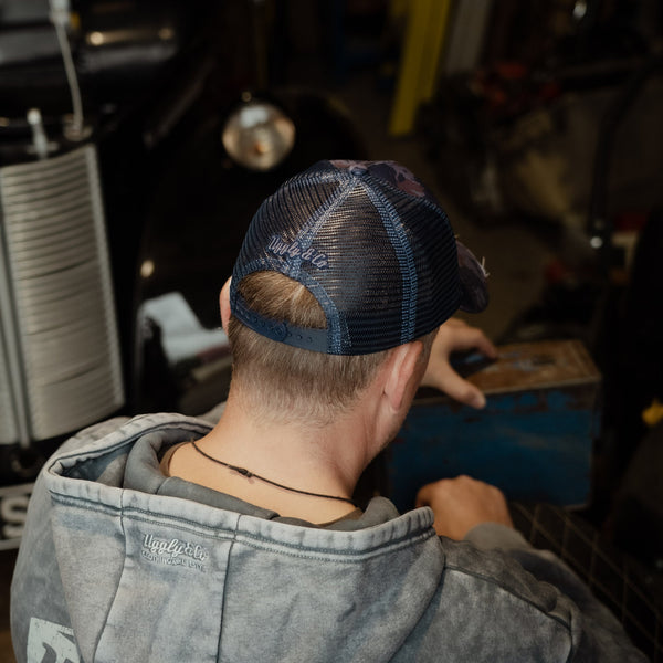 Blue Camo Diamond Trucker Hat