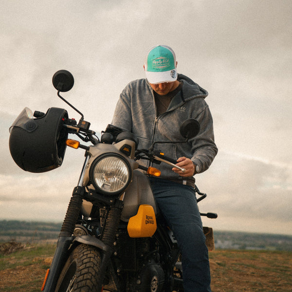 Turquoise & White Diamond Trucker Hat