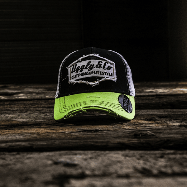 Green & White Diamond Trucker Hat