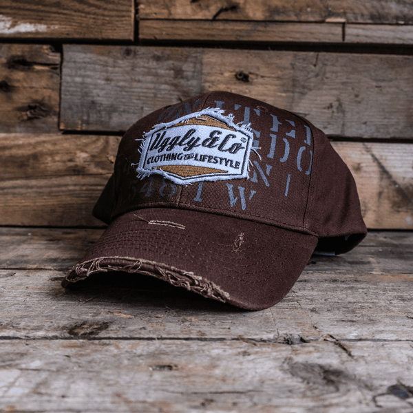 Brown 'Aviation' Diamond Trucker Hat