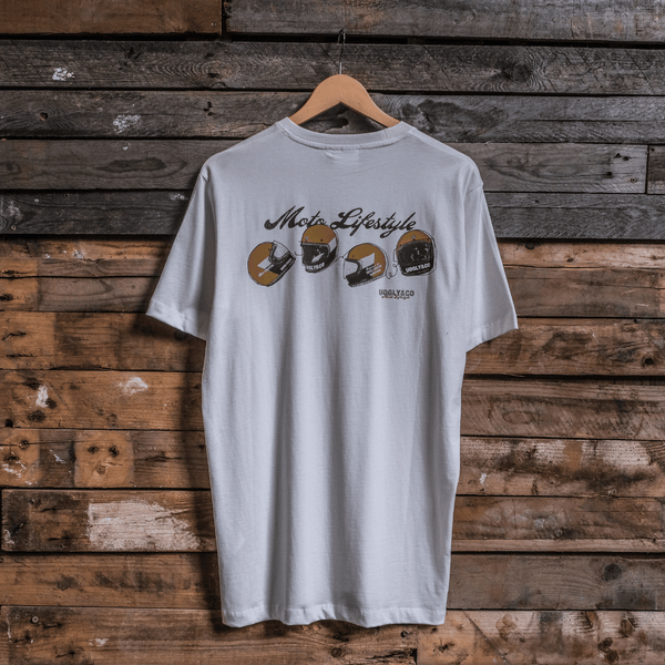 White U&C Helmet Tee