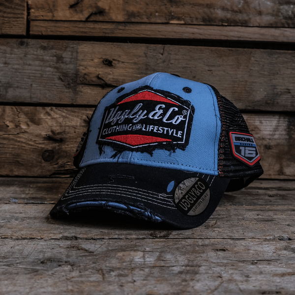 Blue & Black Diamond Trucker Hat